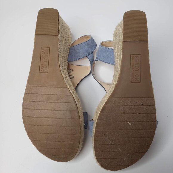 NWT Kenneth Cole Women’s Ortholite T-Strap Wedge Sandals Light Blue Size 10 - Picture 7 of 9